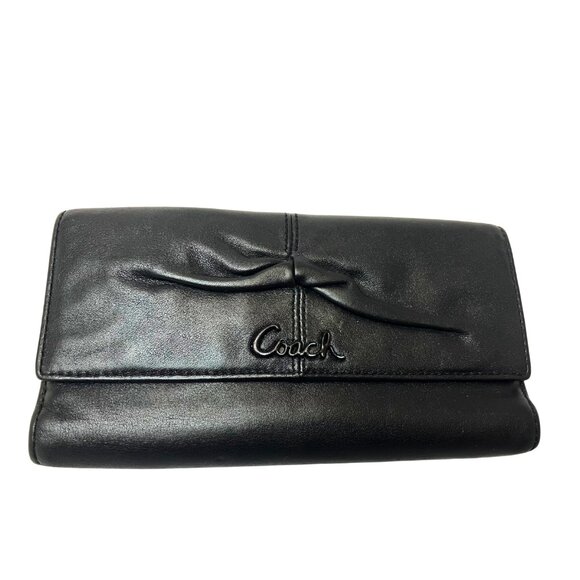 Vintage Coach Soho trifold black leather wallet - Picture 1 of 5